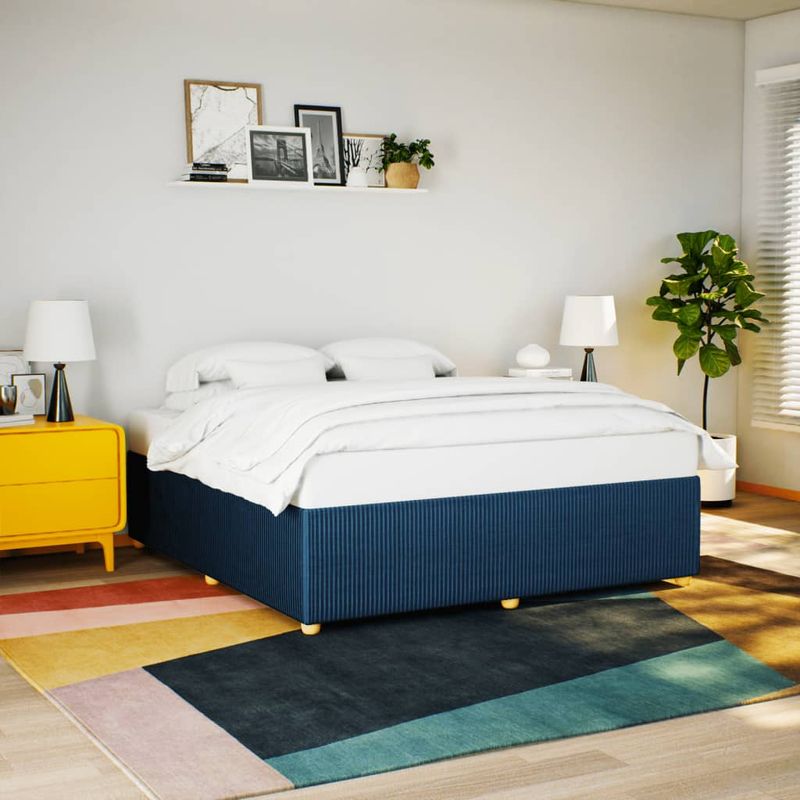 Casa si Gradina - Mobilier - Paturi si accesorii - Paturi - Cadru de pat fara saltea, albastru, 180x200 cm, textil - Infinity.ro