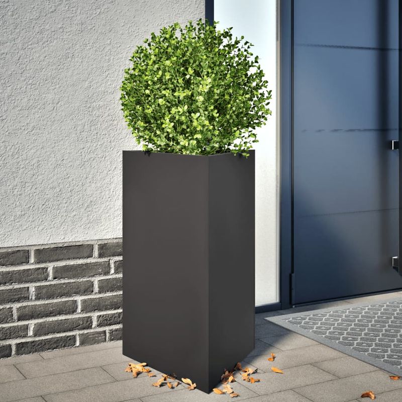 Casa si Gradina - Gradinarit si plante - Plante si ghivece - Ghivece si suporturi - Jardiniera de gradina negru, 50x43x75 cm, otel, triunghiulara - Infinity.ro