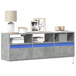 Casa si Gradina - Mobilier - Comode si corpuri - Comode - Comoda TV de perete cu lumini LED, gri beton, 130x31x45 cm - Infinity.ro