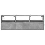 Casa si Gradina - Mobilier - Comode si corpuri - Comode - Comoda TV de perete cu lumini LED, gri beton, 130x31x45 cm - Infinity.ro