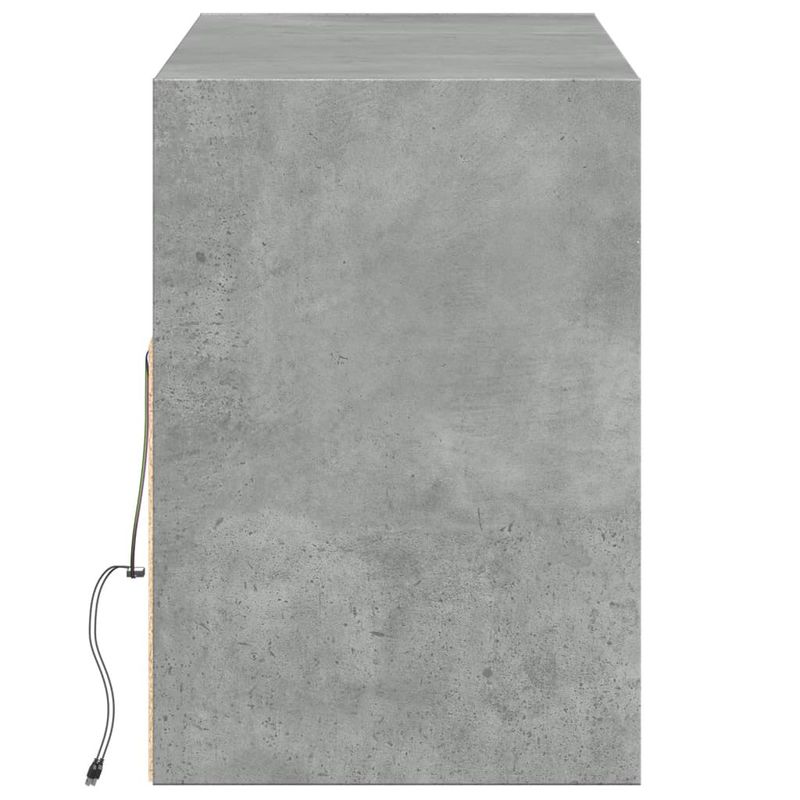 Casa si Gradina - Mobilier - Comode si corpuri - Comode - Comoda TV de perete cu lumini LED, gri beton, 130x31x45 cm - Infinity.ro