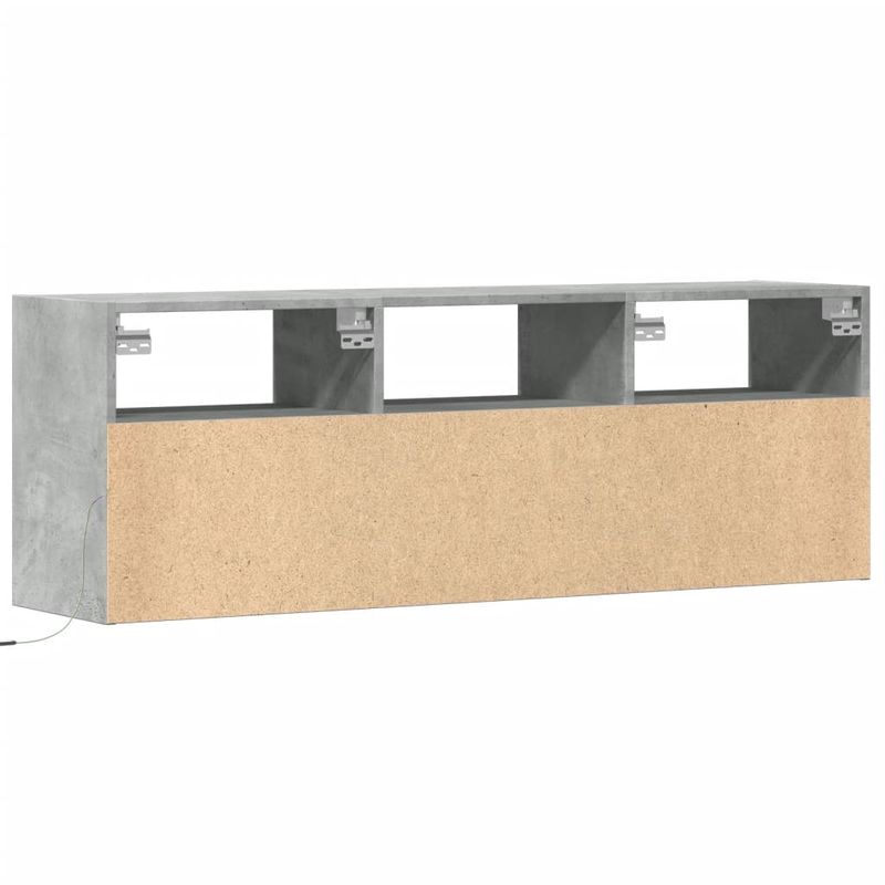 Casa si Gradina - Mobilier - Comode si corpuri - Comode - Comoda TV de perete cu lumini LED, gri beton, 130x31x45 cm - Infinity.ro