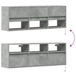 Casa si Gradina - Mobilier - Comode si corpuri - Comode - Comoda TV de perete cu lumini LED, gri beton, 130x31x45 cm - Infinity.ro