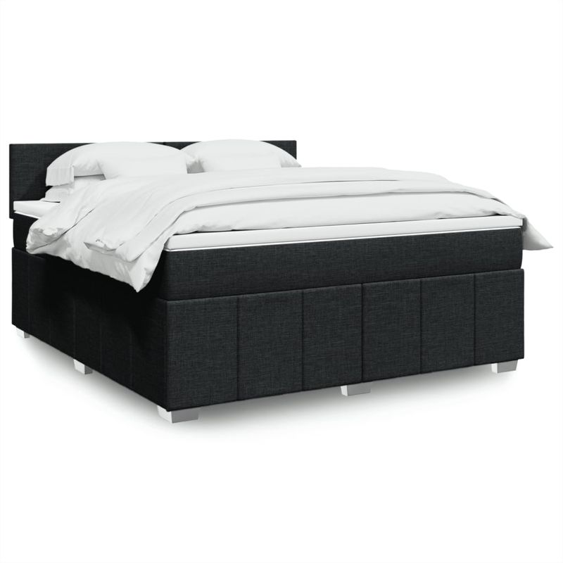 Casa si Gradina - Mobilier - Paturi si accesorii - Paturi - Pat box spring cu saltea, negru, 180x200 cm, catifea - Infinity.ro
