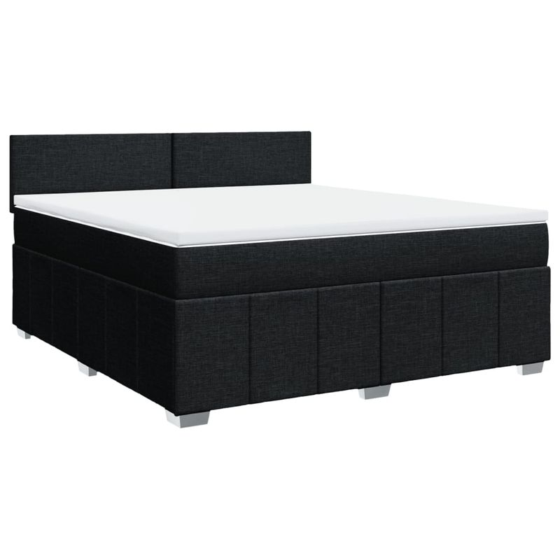 Casa si Gradina - Mobilier - Paturi si accesorii - Paturi - Pat box spring cu saltea, negru, 180x200 cm, catifea - Infinity.ro