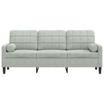 Casa si Gradina - Mobilier - Canapele si coltare - Canapele - Canapea cu 3 locuri cu pernute, gri deschis, 180 cm, catifea - Infinity.ro