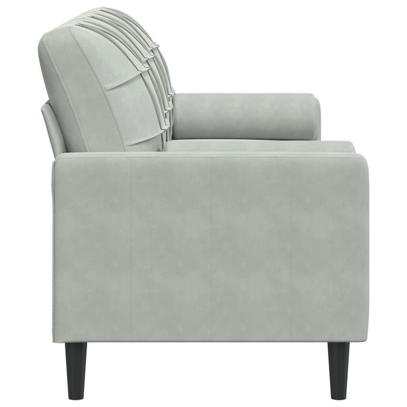 Casa si Gradina - Mobilier - Canapele si coltare - Canapele - Canapea cu 3 locuri cu pernute, gri deschis, 180 cm, catifea - Infinity.ro