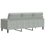 Casa si Gradina - Mobilier - Canapele si coltare - Canapele - Canapea cu 3 locuri cu pernute, gri deschis, 180 cm, catifea - Infinity.ro