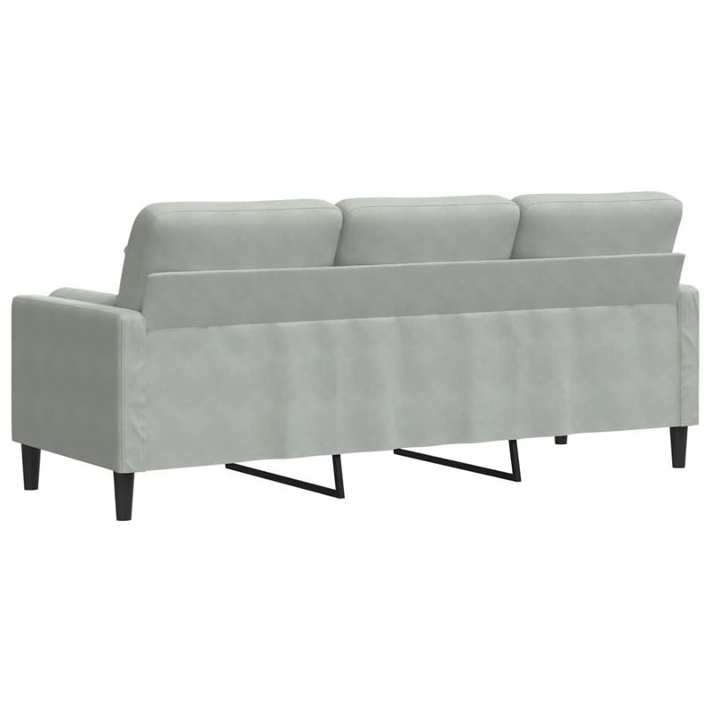 Casa si Gradina - Mobilier - Canapele si coltare - Canapele - Canapea cu 3 locuri cu pernute, gri deschis, 180 cm, catifea - Infinity.ro