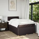 Casa si Gradina - Mobilier - Paturi si accesorii - Paturi - Pat box spring cu saltea, maro inchis, 120x200 cm, textil - Infinity.ro
