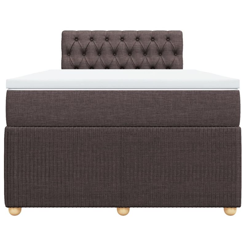 Casa si Gradina - Mobilier - Paturi si accesorii - Paturi - Pat box spring cu saltea, maro inchis, 120x200 cm, textil - Infinity.ro