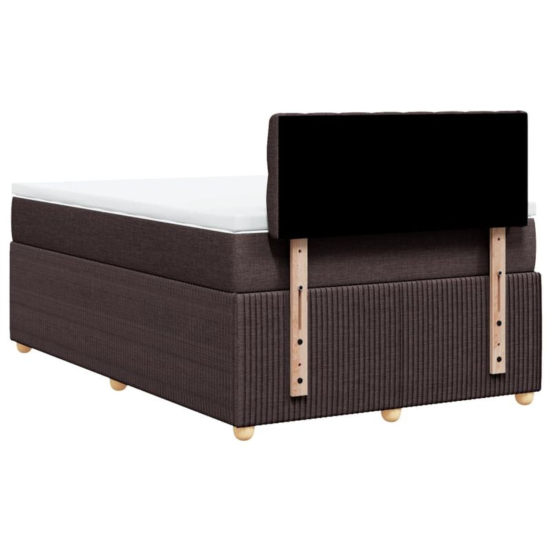 Casa si Gradina - Mobilier - Paturi si accesorii - Paturi - Pat box spring cu saltea, maro inchis, 120x200 cm, textil - Infinity.ro