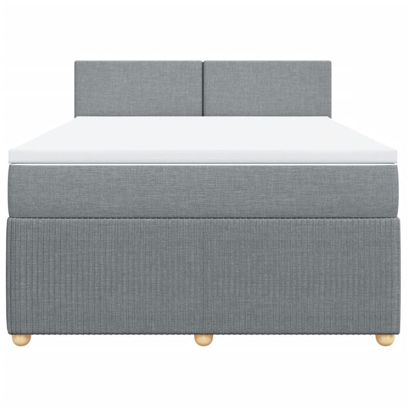 Casa si Gradina - Mobilier - Paturi si accesorii - Paturi - Pat continental cu saltea, gri deschis, 160x200 cm, textil - Infinity.ro