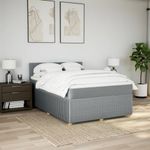 Casa si Gradina - Mobilier - Paturi si accesorii - Paturi - Pat continental, gri deschis, 140x200 cm, material textil - Infinity.ro