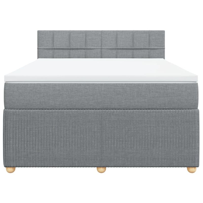 Casa si Gradina - Mobilier - Paturi si accesorii - Paturi - Pat continental, gri deschis, 140x200 cm, material textil - Infinity.ro