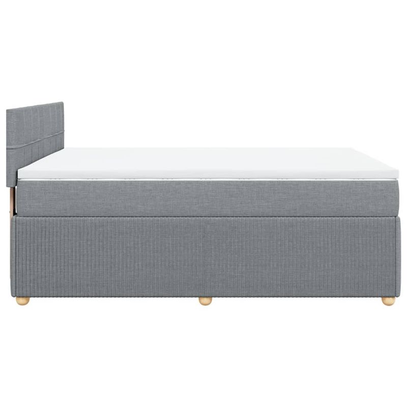 Casa si Gradina - Mobilier - Paturi si accesorii - Paturi - Pat continental, gri deschis, 140x200 cm, material textil - Infinity.ro