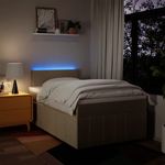Casa si Gradina - Mobilier - Paturi si accesorii - Paturi - Pat box spring cu saltea, crem, 120x200 cm, textil - Infinity.ro