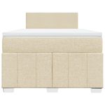 Casa si Gradina - Mobilier - Paturi si accesorii - Paturi - Pat box spring cu saltea, crem, 120x200 cm, textil - Infinity.ro