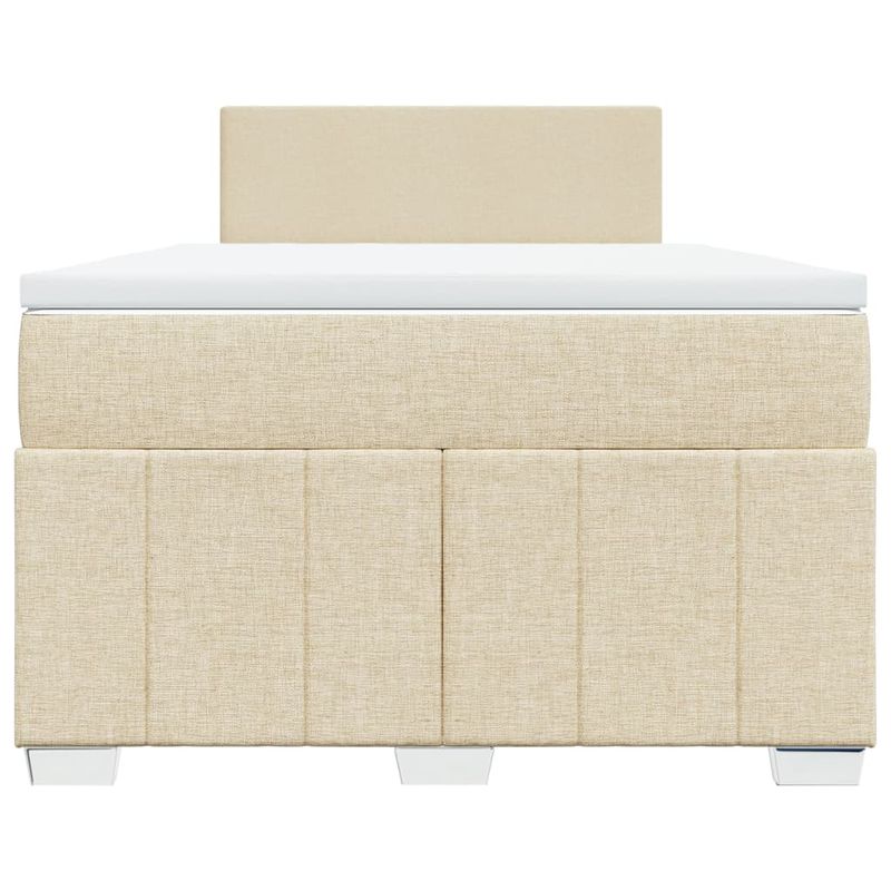 Casa si Gradina - Mobilier - Paturi si accesorii - Paturi - Pat box spring cu saltea, crem, 120x200 cm, textil - Infinity.ro