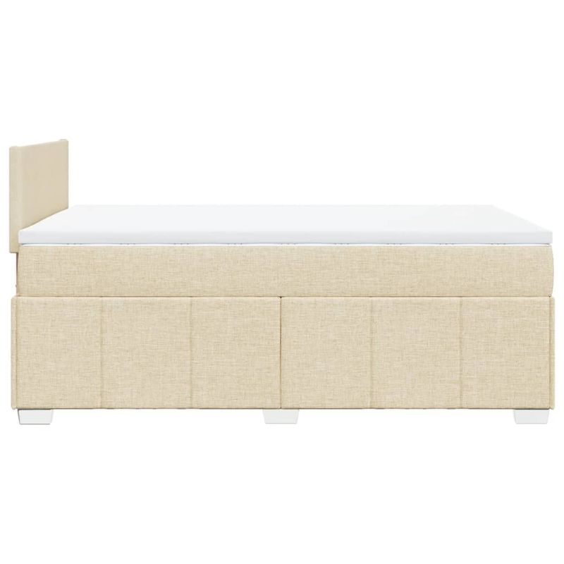 Casa si Gradina - Mobilier - Paturi si accesorii - Paturi - Pat box spring cu saltea, crem, 120x200 cm, textil - Infinity.ro