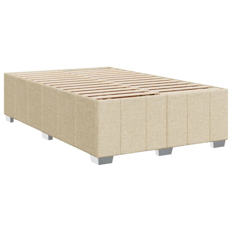 Casa si Gradina - Mobilier - Paturi si accesorii - Paturi - Pat box spring cu saltea, crem, 120x200 cm, textil - Infinity.ro