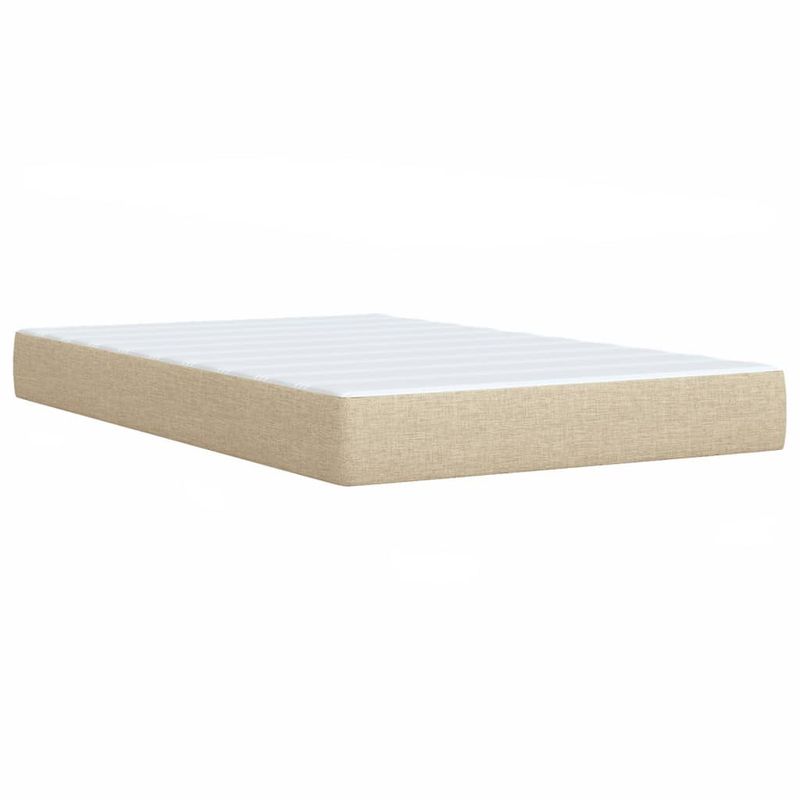 Casa si Gradina - Mobilier - Paturi si accesorii - Paturi - Pat box spring cu saltea, crem, 120x200 cm, textil - Infinity.ro