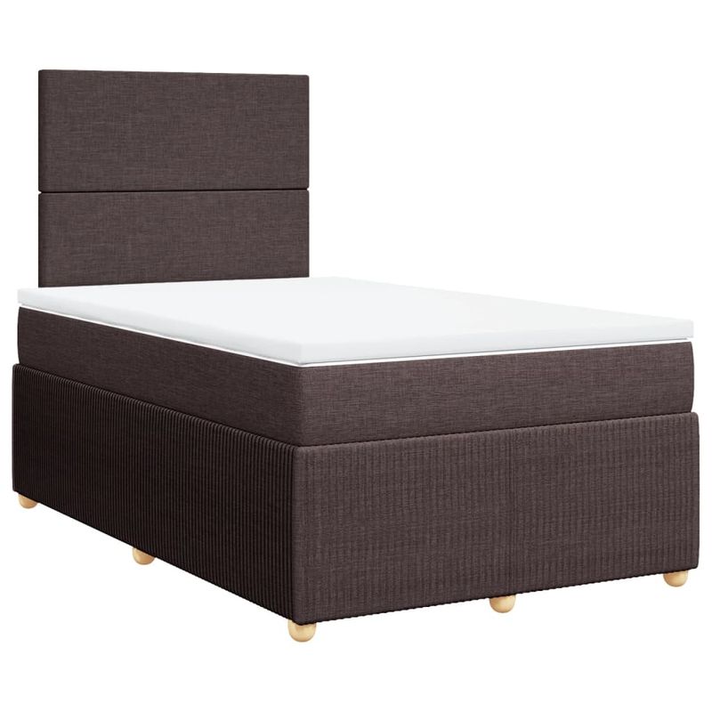 Casa si Gradina - Mobilier - Paturi si accesorii - Paturi - Pat box spring cu saltea, maro inchis, 120x190 cm, textil - Infinity.ro