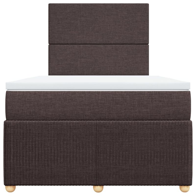 Casa si Gradina - Mobilier - Paturi si accesorii - Paturi - Pat box spring cu saltea, maro inchis, 120x190 cm, textil - Infinity.ro