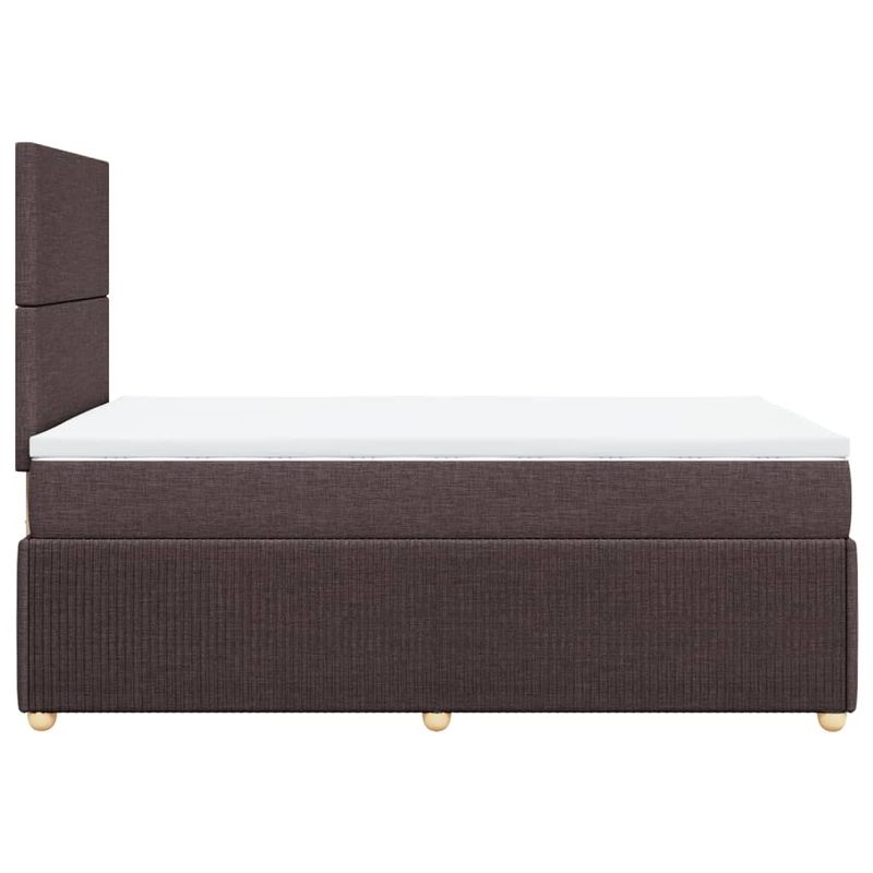 Casa si Gradina - Mobilier - Paturi si accesorii - Paturi - Pat box spring cu saltea, maro inchis, 120x190 cm, textil - Infinity.ro