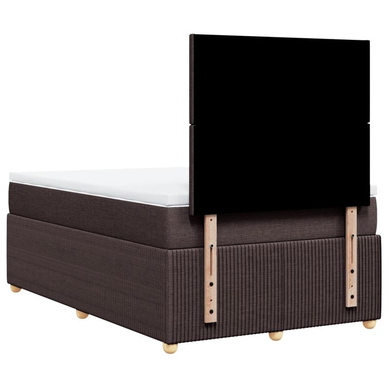 Casa si Gradina - Mobilier - Paturi si accesorii - Paturi - Pat box spring cu saltea, maro inchis, 120x190 cm, textil - Infinity.ro