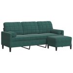 Casa si Gradina - Mobilier - Canapele si coltare - Canapele - Canapea cu 3 locuri si taburet, verde inchis, 180 cm, catifea - Infinity.ro
