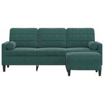 Casa si Gradina - Mobilier - Canapele si coltare - Canapele - Canapea cu 3 locuri si taburet, verde inchis, 180 cm, catifea - Infinity.ro