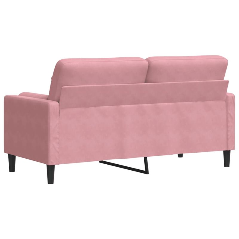 Casa si Gradina - Mobilier - Canapele si coltare - Canapele - Canapea cu 2 locuri cu pernute, roz, 140 cm, catifea - Infinity.ro