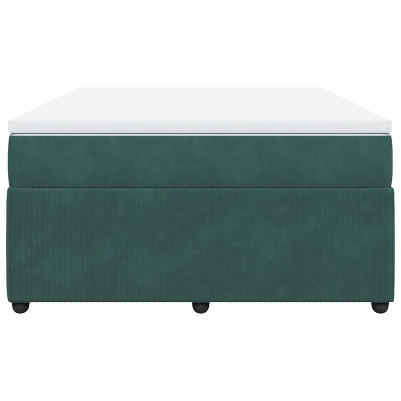 Casa si Gradina - Mobilier - Paturi si accesorii - Paturi - Pat box spring cu saltea, verde inchis, 140x190 cm, catifea - Infinity.ro