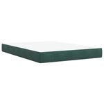 Casa si Gradina - Mobilier - Paturi si accesorii - Paturi - Pat box spring cu saltea, verde inchis, 140x190 cm, catifea - Infinity.ro