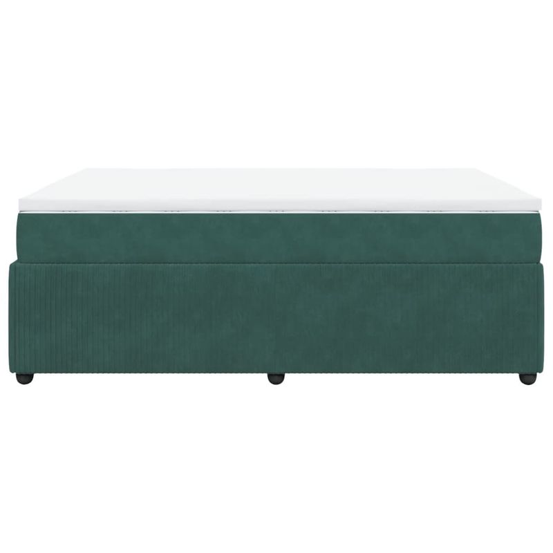 Casa si Gradina - Mobilier - Paturi si accesorii - Paturi - Pat box spring cu saltea, verde inchis, 140x190 cm, catifea - Infinity.ro
