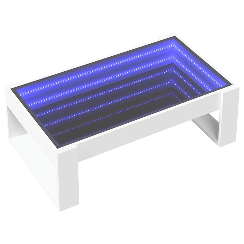 Casa si Gradina - Mobilier - Mese si birouri - Masute de cafea - Masuta de cafea cu LED infinity, alb, 90x53x30 cm - Infinity.ro