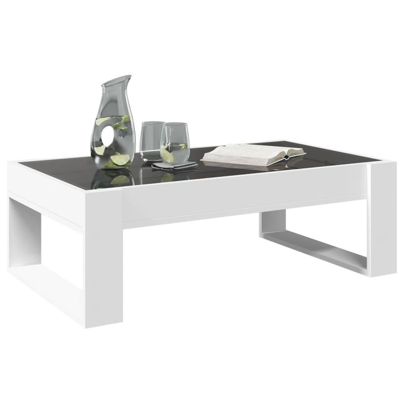 Casa si Gradina - Mobilier - Mese si birouri - Masute de cafea - Masuta de cafea cu LED infinity, alb, 90x53x30 cm - Infinity.ro