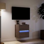 Casa si Gradina - Mobilier - Comode si corpuri - Comode - Comoda TV de perete cu lumini LED, stejar maro, 41x31x45 cm - Infinity.ro