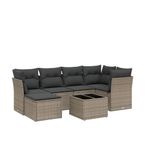 Casa si Gradina - Gradina si terasa - Mobilier exterior - Seturi mobila gradina - Set canapele de gradina cu perne, 7piese gri deschis poliratan - Infinity.ro