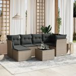 Casa si Gradina - Gradina si terasa - Mobilier exterior - Seturi mobila gradina - Set canapele de gradina cu perne, 7piese gri deschis poliratan - Infinity.ro