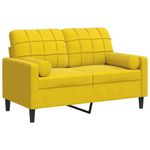Casa si Gradina - Mobilier - Canapele si coltare - Canapele - Canapea cu 2 locuri cu pernute, galben, 120 cm, catifea - Infinity.ro