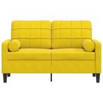 Casa si Gradina - Mobilier - Canapele si coltare - Canapele - Canapea cu 2 locuri cu pernute, galben, 120 cm, catifea - Infinity.ro