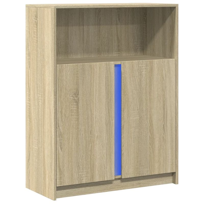 Casa si Gradina - Mobilier - Comode si corpuri - Comode - Dulap cu LED, stejar sonoma, 77x34x100 cm, lemn prelucrat - Infinity.ro
