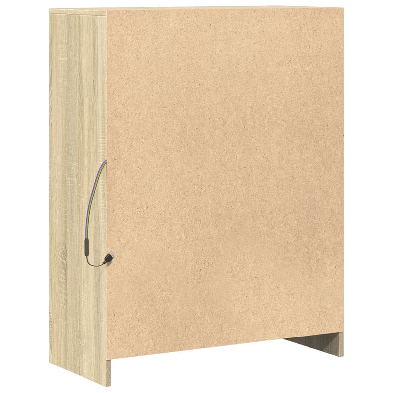 Casa si Gradina - Mobilier - Comode si corpuri - Comode - Dulap cu LED, stejar sonoma, 77x34x100 cm, lemn prelucrat - Infinity.ro