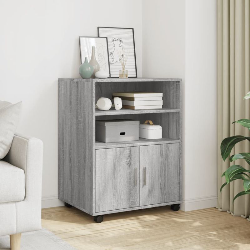 Casa si Gradina - Mobilier - Dulapuri si sifoniere - Dulapuri - Dulap cu roti, gri sonoma, 60x48x81 cm, lemn compozit - Infinity.ro