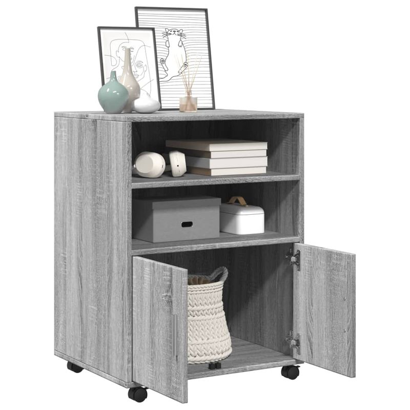Casa si Gradina - Mobilier - Dulapuri si sifoniere - Dulapuri - Dulap cu roti, gri sonoma, 60x48x81 cm, lemn compozit - Infinity.ro