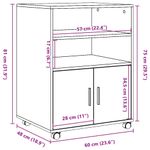 Casa si Gradina - Mobilier - Dulapuri si sifoniere - Dulapuri - Dulap cu roti, gri sonoma, 60x48x81 cm, lemn compozit - Infinity.ro