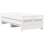Casa si Gradina - Mobilier - Paturi si accesorii - Paturi - Pat zi cu extensie si saltele, alb, 80x200 cm, lemn masiv pin - Infinity.ro