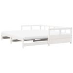 Casa si Gradina - Mobilier - Paturi si accesorii - Paturi - Pat zi cu extensie si saltele, alb, 80x200 cm, lemn masiv pin - Infinity.ro
